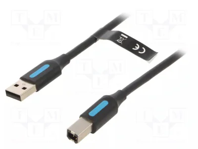 Cablu USB imprimanta Vention, USB 2.0-A (T) la USB-B (T), 5M, negru, "COQBJ" - 6922794748590