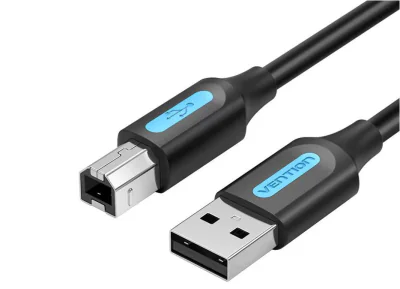 Cablu USB pt. imprimanta Vention, USB 2.0 (T) la USB 2.0 tip B (T), 1m, invelis PVC, negru, "COQBF" - 6922794748552