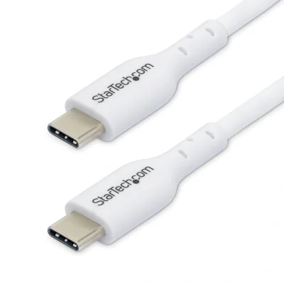 Cablu USB STARTECH USB2CC2MNCWHE2PK, USB 2.0, Aluminum mylar foil, 2 m, USB C male - USB C male, White