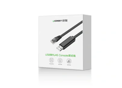 CABLU USB Ugreen adaptor, "CM204" cablu consola USB 2.0 (T) la RJ-45(T), 1.5m, negru, "50773" - 6957303857739
