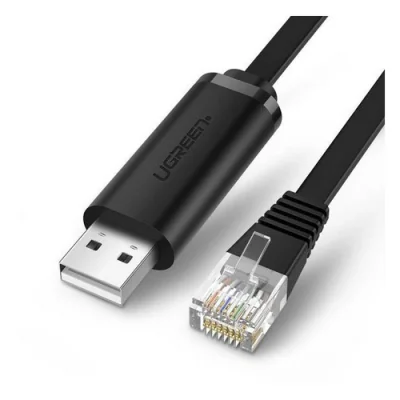 CABLU USB Ugreen adaptor, "CM204" cablu consola USB 2.0 (T) la RJ-45(T), 3m, negru, "60813" - 6957303868131