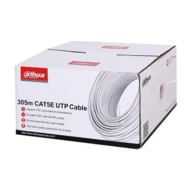 Cablu UTP CAT5E 305m, Alimentare PoE: maxim 160m, Manta exterioară ecologică, îndeplinește clasa CPR E/UL CM;