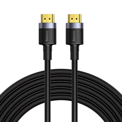 Cablu video Baseus Cafule, conectivitate HDMI (T) la HDMI (T), rezolutie maxima 4K UHD (3840 x 2160) la 60 Hz, conectori auriti, lungime 5 metri