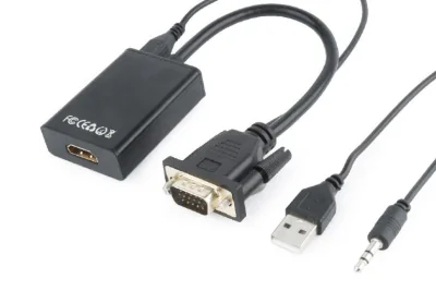 GEMBIRD A-VGA-HDMI-01 VGA to HDMI adapter cable 0.15 m black blister