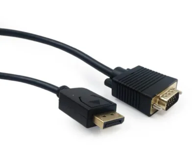 CABLU video Spacer, adaptor DisplayPort (T) la VGA (T), 1.8m, rezolutie maxima Full HD,1960x1024, 1080p, la 60Hz, negru, "SPVC-DPm-VGAm-FHD60-1.8"
