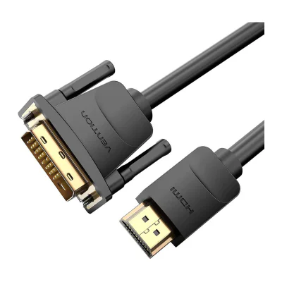 Cablu video Vention, HDMI(T) la DVI-D(T) 24+1 pin, 5m, rezolutie 4K la 60Hz, PVC, negru, "ABFBJ" - 6922794732841