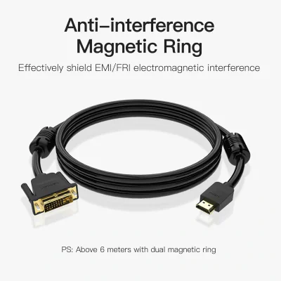 Cablu video Vention, HDMI (T) la DVI (T), 3m, rezolutie 4K la 60Hz, bidirectional, conectori auriti, negru, "ABFBI" - 6922794732834