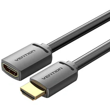 Cablu video Vention, HDMI(T) la HDMI(M), 2m, rezolutie maxima 4K la 60Hz, conectori auriti, cupru, invelis PVC, negru, "AHCBH" - 6922794766877