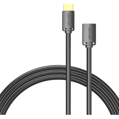 Cablu video Vention, HDMI(T) la HDMI(M), 5m, rezolutie maxima 4K la 60Hz, conectori auriti, cupru, invelis PVC, negru, "AHCBJ" - 6922794766891