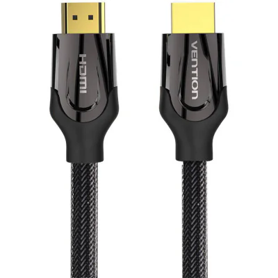 Cablu video Vention,HDMI(T) la HDMI(T),1m, rez max 4K 60Hz/1080p 60Hz,conectori auriti,cupru placat cu argint,invelis PVC si nylon braided,negru,"VAA-B05-B100" - 6922794718692