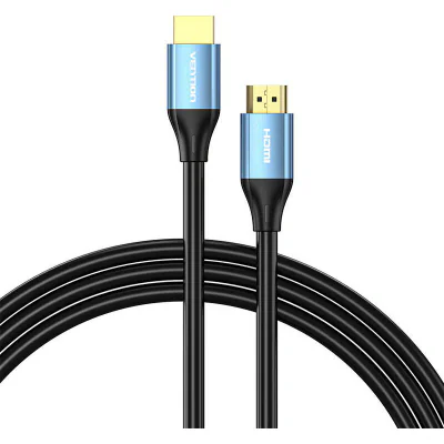 Cablu video Vention, HDMI(T) la HDMI(T), 1m, rezolutie maxima 4K la 60Hz/1080p la 60Hz, conectori auriti, cupru, invelis PVC, negru, "ALHSF" - 6922794765580