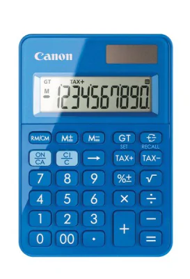 Calculator de birou Canon, LS-100KB BL, Blue, LCD 10-digit, dim. car. 12 mm, Dual-Power (solara si baterie LR44), dim. 118.5x83x22mm, 90g, (incl.TV 0.80lei),"6992C001AA"