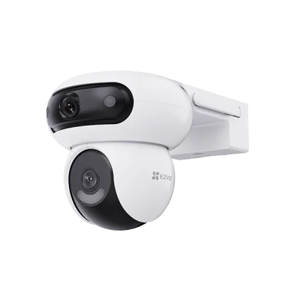Camera de supraveghere Dual Pan Tilt WI-FI 5MP Ezviz H90, lentila fixa: 2.8mm/6mm, iluminare min: 0.5 Lux @(F1.6, AGC ON), 0 Lux cu IR: 30m, microfon incorporat, difuzor incorporat, Wi-Fi Standard: IEEE802.11b, 802.11g, 802.11n, slot card de memorie: