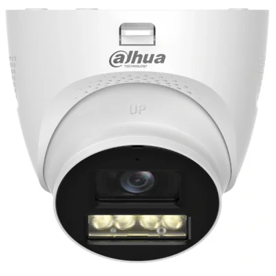 Cameră de supraveghere HDCVI Turret 2 MP Smart Dual Light DAHUA HAC-HDW1200TQ-IL-T-0280B-DIP, 2.8 mm, WL 40 m, IR 40 m, White