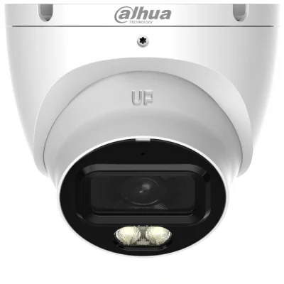 Cameră de supraveghere HDCVI Turret 5 MP Smart Dual Light WizSense DAHUA HAC-HDW1500TLM-IL-A-0280B-S3-DIP, 2.8 mm, WL 30 m, IR 30 m, microfon, White