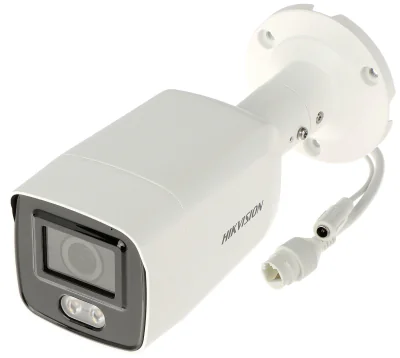 Cameră de supraveghere IP Bullet 2 MP ColorVu HIKVISION DS-2CD2027G2-LU28C, 2.8 mm, WL 40 m, PoE, microfon, White