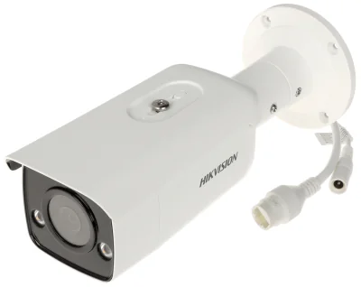 Cameră de supraveghere IP Bullet 2 MP ColorVu HIKVISION DS-2CD2T27G2-L28C, 2.8 mm, WL 60 m, PoE, White