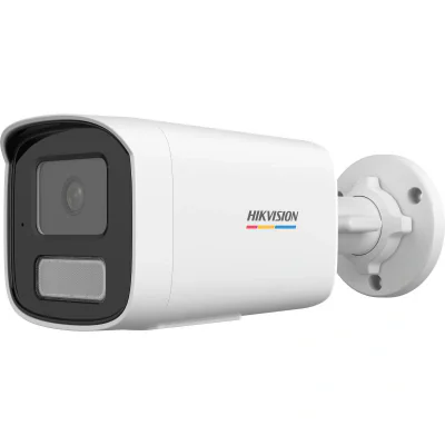 Camera de supraveghere IP Bullet 2MP ColorVu Hikvision DS-2CD1T27G2H- LIU(2.8MM), lentila fixa 2.8mm, iluminare: Color: 0.001 Lux @ (F1.0, AGC ON),B/W: 0 Lux with IR: 50m, microfon incorporat, interfata: 1 x RJ45 10 M/100 M self-adaptive Ethernet por