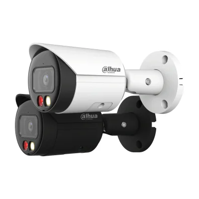 Cameră de supraveghere IP Bullet 4 MP Smart Dual Light DAHUA IPC-UFW3459S-S-IL-0280B, 2.8 mm, WL 35 m, IR 35 m, PoE, microfon, White