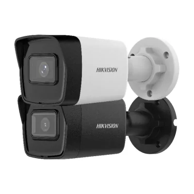 Cameră de supraveghere IP Bullet 4 MP Smart Hybrid Light HIKVISION DS-2CD1043G2-I28, 2.8 mm, IR 30 m, PoE, microfon, White