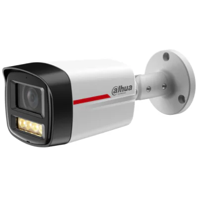 Cameră de supraveghere IP Bullet 4 MP WizColor WizSense DAHUA IPC-HFW2449TL-S-LED-0280B-PRO-S1, 2.8 mm, WL 20 m, PoE, microfon, White