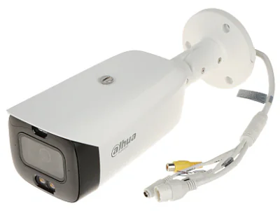 Cameră de supraveghere IP Bullet 5 MP Smart Dual Light WizSense DAHUA IPC-HFW3549T1-AS-PV-0280B-S5, 2.8 mm, WL 30 m, IR 30 m, PoE, microfon, White