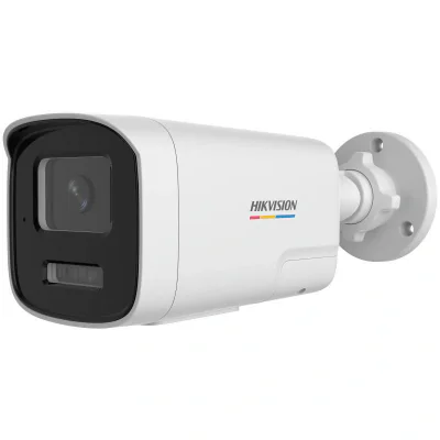 Camera de supraveghere IP Bullet 6MP ColorVu 3.0 Hikvision DS-2CD1T67G3- LIUF/SL(2.8MM), 1/2.4" Progressive Scan CMOS Lentila fixa: 2.8mm, Iluminare min: Lumina alba: 50m, microfon incorporat, Slot card de memorie: microSD/microSDHC/microSDXC maxim 5