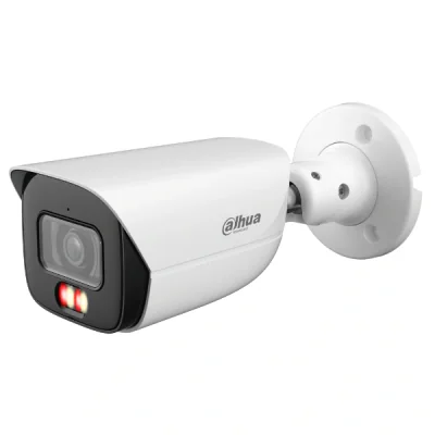 Cameră de supraveghere IP Bullet 8 MP Smart Dual Light WizSense DAHUA IPC-HFW3849E-AS-IL-0280B, 2.8 mm, WL 30 m, IR 30 m, PoE, microfon, White