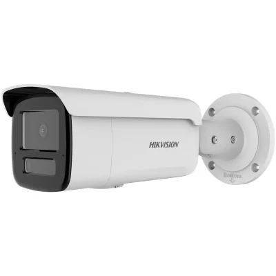 Camera de supraveghere IP Bullet 8MP Hikvision DS-2CD2T83G2-2LI(2.8MM), lentila fixa 2.8mm, iluminare min: Color: 0.0005 Lux @ (F1.6, AGC ON), 0 Lux cu lumina alba, IR 60m, microfon incorporat,  slot card de memorie: microSD/microSDHC/microSDXC maxim