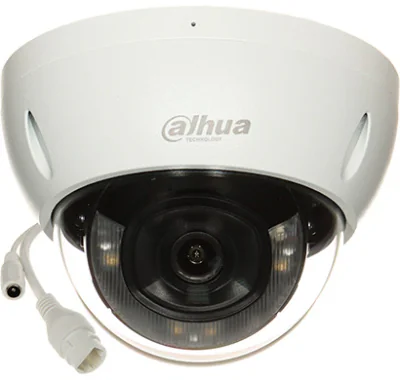 Cameră de supraveghere IP Dome 2 MP Smart Dual Light WizSense DAHUA IPC-HDBW2249E-S-IL-0280B, 2.8 mm, PoE, microfon, White