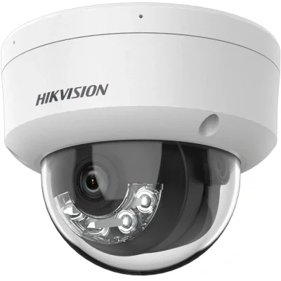 Camera de supraveghere IP Dome 2MP Smart Hybrid Light Hikvision DS-2CD1123G2-LIUF(2.8MM), lentila fixa 2.8mm, iluminare min: Color: 0.005 Lux @ (F1.6, AGC ON),B/W: 0 Lux cu IR 30m, microfon incorporat, slot card de memorie: alarma microSD/microSDHC/m
