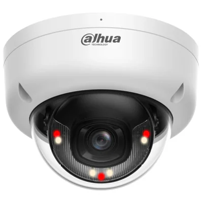 Cameră de supraveghere IP Dome 6 MP Smart Dual Light DAHUA IPC-HDBW1639E1-A-IL-0280B-S6, 2.8 mm, WL 30 m, IR 30 m, PoE, microfon, White