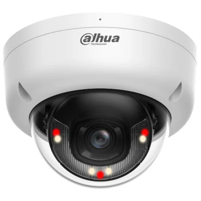 Cameră de supraveghere IP Dome 8 MP Smart Dual Light DAHUA IPC-HDBW1839E1-A-IL-0280B-S6, 2.8 mm, WL 30 m, IR 30 m, PoE, microfon, White