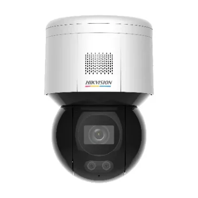 Cameră de supraveghere IP PTZ 4 MP ColorVu HIKVISION DS-2DE3A400BW-DE/W(F1)(T5), 4.0 mm, WL 30 m, PoE, microfon, difuzor, White