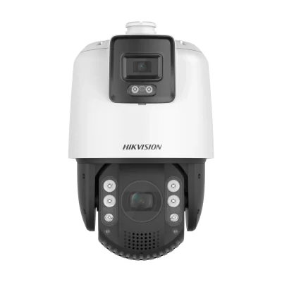 Cameră de supraveghere IP Speed Dome 4 MP + 4 MP TandemVu ColorVu AcuSense HIKVISION DS-2SE7C432MW-AEB(14F1)(P3), 4.0 mm + 5.9 - 188.8 mm, zoom optic 32x, WL 30 m, IR 200 m, PoE, White