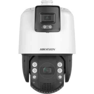 Cameră de supraveghere IP Speed Dome 4 MP + 4 MP TandemVu ColorVu AcuSense HIKVISION DS-2SE7C432MW-AEB(14F1)(P3), 4 mm + 5.9 - 188.8 mm, zoom optic 32x, WL 30 m, IR 200 m, PoE, White