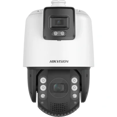 Camera de supraveghere IP Speed Dome 4MP Hikvision DS-2SE7C432MW- AEB(14F1)(P3), lentila fixa bullet: 4mm, lentila varifocala PTZ: 5.9 to 188.8 mm, 32 × optical,  [Bullet channel]: 0.0005 Lux @ (F1.0, AGC ON), 0 Lux cu lumina alba: 30m; [PTZ channel]