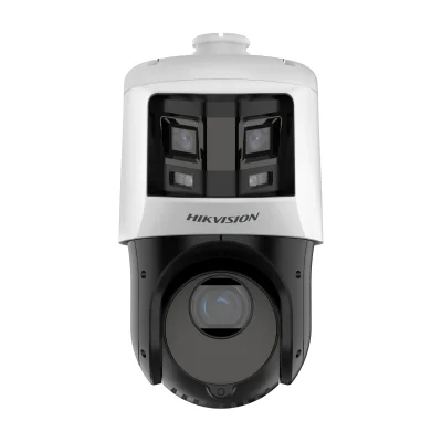 Cameră de supraveghere IP Speed Dome 6 MP + 4 MP TandemVu ColorVu AcuSense HIKVISION DS-2SE4C425MWG-E/26(F0), 2.8 mm + 4.8 - 120.0 mm, zoom optic 25x, WL 100 m, IR 100 m, PoE, White