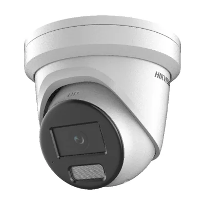 Cameră de supraveghere IP Turret 2 MP ColorVu HIKVISION DS-2CD2327G2-LU28C, 2.8 mm, WL 30 m, PoE, microfon, White