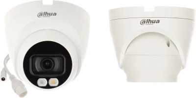 Cameră de supraveghere IP Turret 4 MP Smart Dual Light WizSense DAHUA IPC-HDW1439V-A-IL-0280B, 2.8 mm, WL 30 m, IR 30 m, PoE, microfon, White