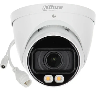 Cameră de supraveghere IP Turret 4 MP Smart Dual Light WizSense DAHUA IPC-HDW2449T-ZS-IL-27135, 2.7-13.5 mm, PoE, microfon, White
