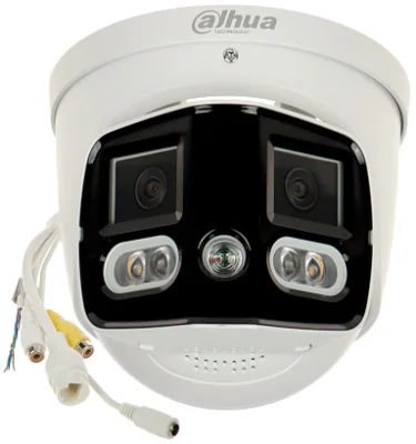 Cameră de supraveghere IP Turret 4 MP TiOC WizSense DAHUA IPC-PDW3849-A180-E2-AS-PV-0280B, 2.8 mm, White