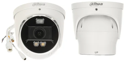 Cameră de supraveghere IP Turret 5 MP Smart Dual Light WizSense DAHUA IPC-HDW3549H-ZAS-PV-2713, 2.7-13.5 mm, WL 50 m, IR 50 m, PoE, microfon, White