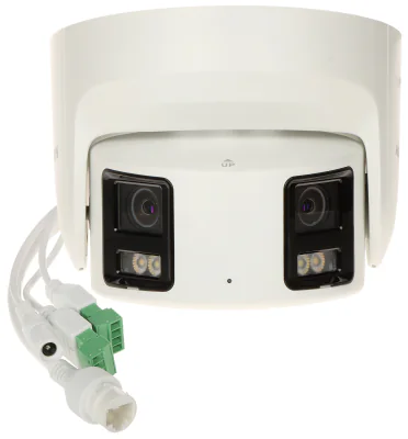 Cameră de supraveghere IP Turret 8 MP (2 × 4 MP) ColorVu HIKVISION DS-2CD2387G2PLSUSL, 4.0 mm, WL 30 m, PoE, microfon, difuzor, White