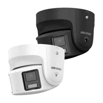 Cameră de supraveghere IP Turret 8 MP (2 × 4 MP) ColorVu HIKVISION DS-2CD2387G2PLSUSL, 4.0 mm, WL 30 m, PoE, microfon, difuzor, White