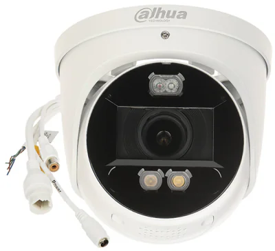 Cameră de supraveghere IP Turret 8 MP Smart Dual Light WizSense DAHUA IPC-HDW3849H-ZAS-PV-27135-S5, 2.7-13.5 mm, WL 50 m, IR 50 m, PoE, microfon, White