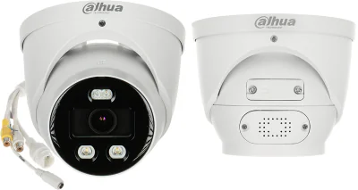 Cameră de supraveghere IP Turret 8 MP TiOC WizColor Smart Dual Light WizSense DAHUA IPC-HDW3849H-AS-PV-0280B-PRO, 2.8 mm, WL 30 m, IR 30 m, PoE, microfon, White