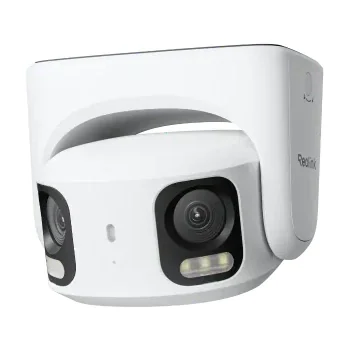 Camera de supraveghere Panoramic Reolink RP-PCT8MD; Senzor:1/2.65" CMOS Sensor Rezolutie video:8 Megapixeli(5120x1552 pixeli) Cadre/secunda:30 FPS Lentila fixa: 2.8mm - Panaromic 180° Dual Lens Unghi de vizualizare: orizontal:  180°/ vertical: 60° Di