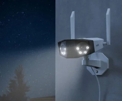 Camera de supraveghere Reolink  Duo 2 WiFi; DUO SERIES W730 Senzor: 1/2.7" CMOS Rezolutie video: 8 Megapixeli (4608x1728 pixeli) Cadre/secunda: 20 FPS Lentila fixa: 3.2mm Diafragma: F2.0 Unghi de vizualizare: orizontal: 180°/ vertical: 60° Distanta i
