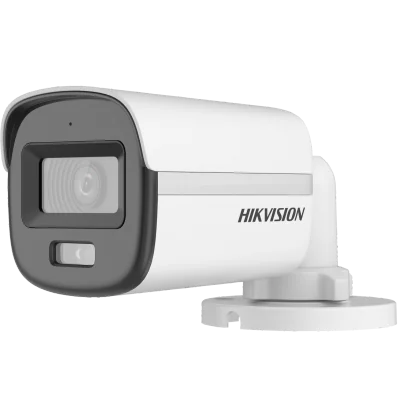 Cameră de supraveghere Turbo HD Bullet 5 MP 3K ColorVu Smart Hybrid Light HIKVISION DS-2CE10KF0T-LFS(2.8MM), 2.8 mm, WL 20 m, IR 20 m, microfon, White